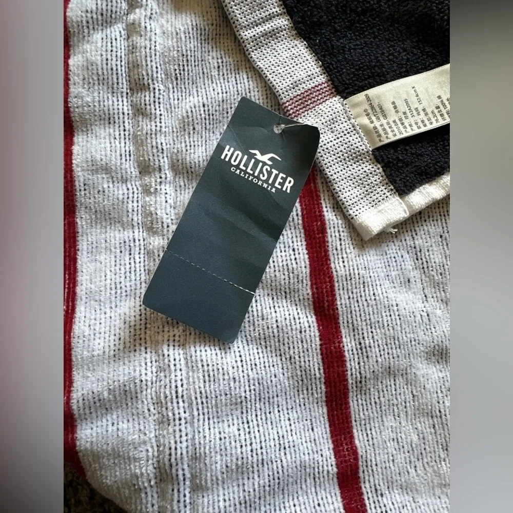 Rare Special Edition Hollister Backpack Beach Towel 59x30 White Red Blue. Cotton